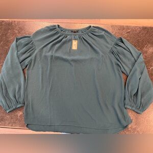 RW&CO. Teal Puff-Sleeve Blouse
